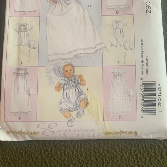 NWT McCall’s pattern M6221. Christening outfits. Newborn to large. 8 to 21 lbs. - Picture 3 of 7